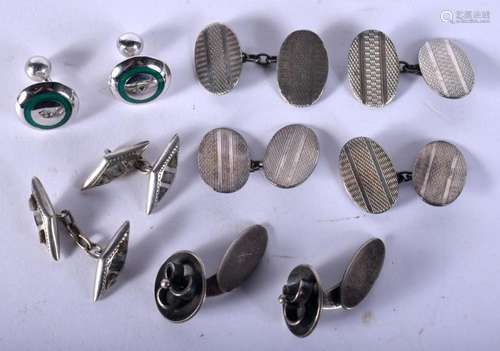 SILVER CUFFLINKS etc. 44 grams. (qty)