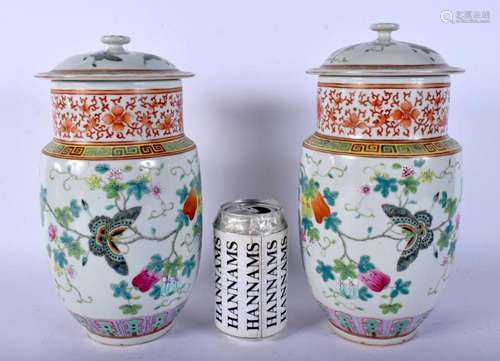 A PAIR OF EARLY 20TH CENTURY CHINESE FAMILLE ROSE VASES AND ...