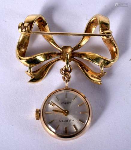 A 9CT GOLD WATCH PENDANT. 11.5 grams. 4.25 cm x 3.5 cm.