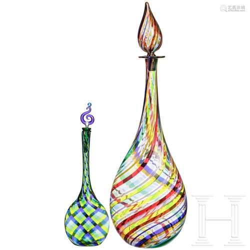 Two glas bottles, Murano, 20th century