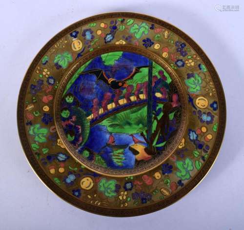 A FINE WEDGWOOD FAIRYLAND LUSTRE CIRCULAR PLATE by Daisy Mak...