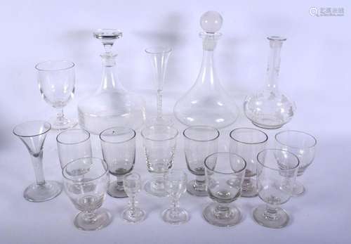 A COLLECTION OF GEORGE III & VICTORIAN GLASSES together ...