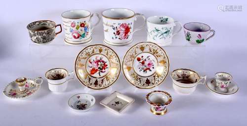 A COLLECTION OF 18TH/19TH CENTURY DERBY TEA WARES etc. (qty)