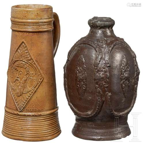 Two German stoneware vessels, 17th century