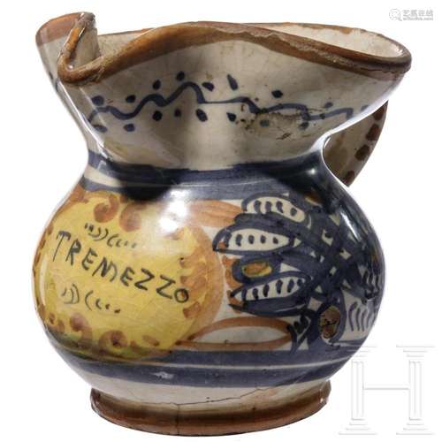 A small Italian faience jug, 19th century