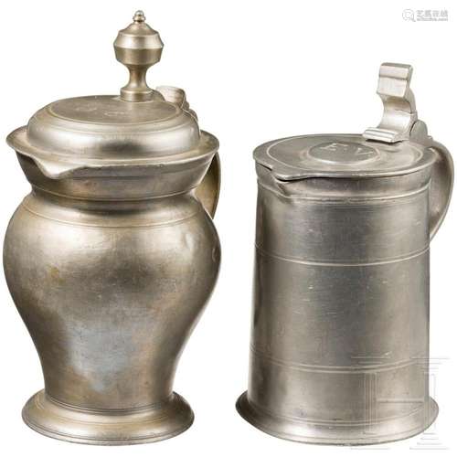 Two pewter cans, Franconia, circa 1800