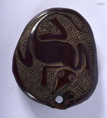 A 19TH CENTURY CONTINENTAL SOUTH AMERICAN CARVED NUT of natu...