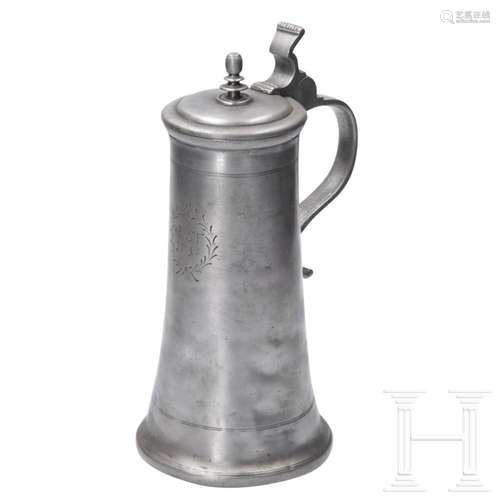 Two southern German pewter jugs, dated 1718 and 1751