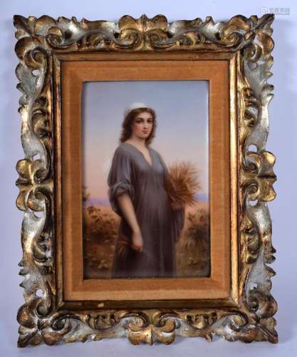 A 19TH CENTURY KPM PORCELAIN PLAQUE OF RUTH. 24 cm x 18 cm.