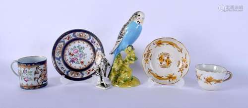 A MEISSEN PORCELAIN TEACUP AND SAUCER etc. (6)