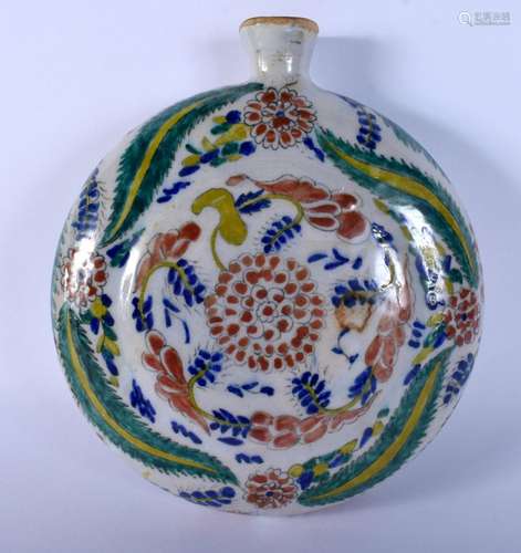 A TURKISH MIDDLE EASTERN OTTOMAN WATER FLASK. 21 cm x 7 cm.