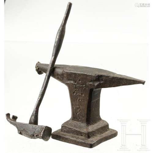 A South German or Austrian hammer and anvil, 19th century