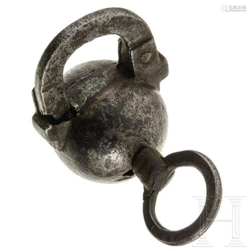 A German iron padlock, 16th/17th century