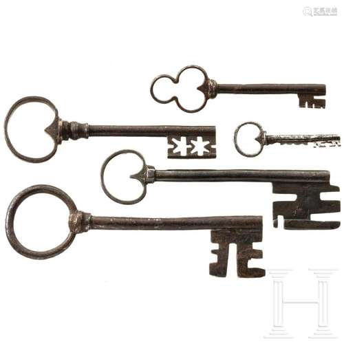 A collection of German keys, 17th/18th century