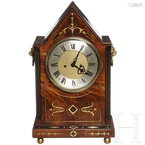 A German brass-mounted wooden table clock, circa 1900