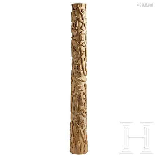 A carved Haitian wooden log, 20th century