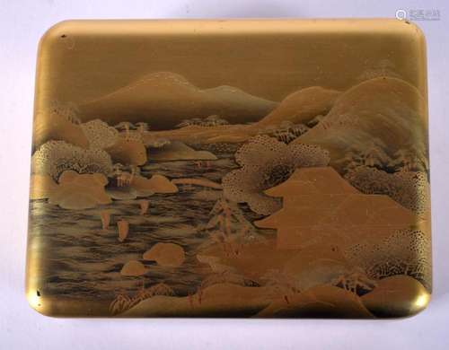 A LATE 19TH CENTURY JAPANESE MEIJI PERIOD GOLD LACQUER BOX A...