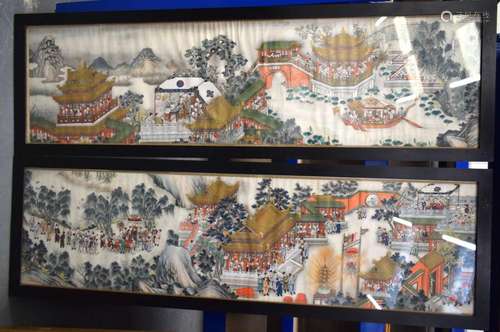 Chinese School (19th Century) Pair, Watercolours on silk, Fi...