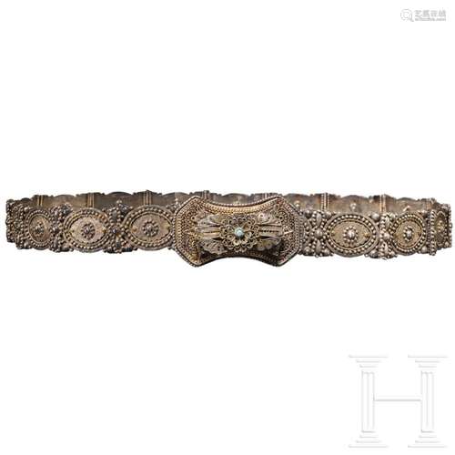 Filigree silver belt, Caucasian / Russian, circa 1900