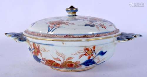 A LATE 17TH/18TH CENTURY CHINESE IMARI TWIN HANDLED BOWL AND...