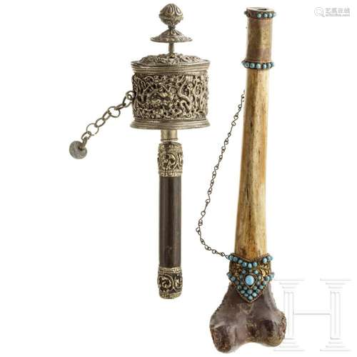 A group of Tibetan ritual objects, 19th/20th century