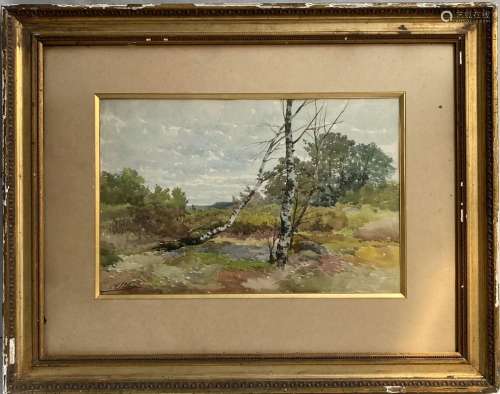 Auguste ALLONGÉ (1833-1898)
Paysage
Aquarelle signée en bas ...