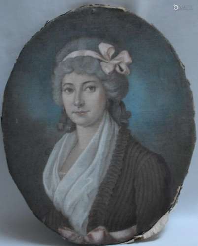 ECOLE FRANCAISE du XIXème
Portrait de dame
Pastel transposé ...