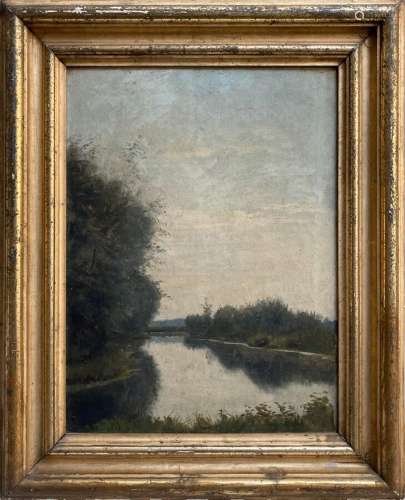 Lucien SCHMIDT (1825-1891)
Paysage à la rivière, 1882