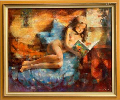 Henry SIMON (1910-1987)
La lecture
Huile sur toile signée en...