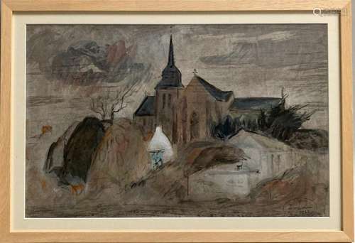 Henry SIMON (1910-1987)
Village à la charette bleue
Aquarell...