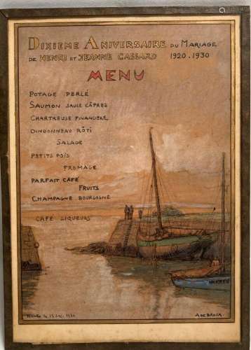 Alexis Louis DE BROCA (1868-1948)
Le Croisic, bateaux amarré...