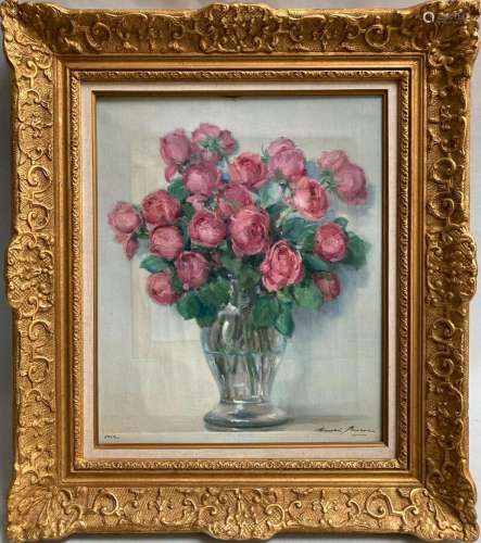 Henri BURON (1880-1969)
Vase de roses, 1942