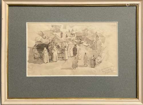 Louis VALDO-BARBEY (1883-1965)
Marrakech, scène de marché, 1...