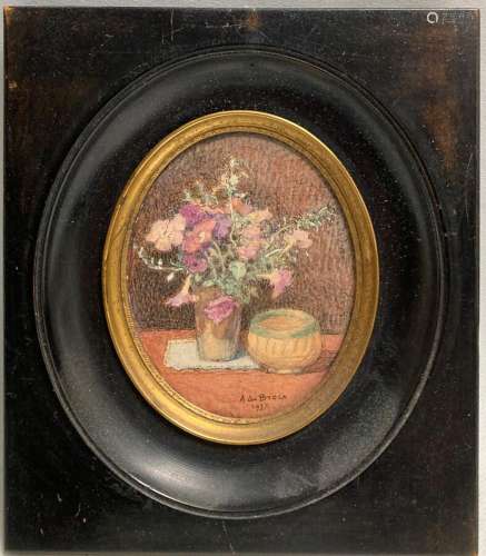 Alexis Louis DE BROCA (1868-1948)
Bouquet de fleurs et coupe...