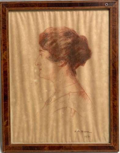 Alexis Louis DE BROCA (1868-1948)
Portrait de dame de profil...