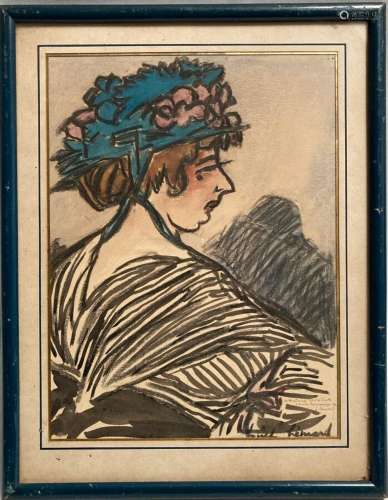 Joseph HEMARD (1880-1961)
Portrait de dame
Dessin rehaussé s...