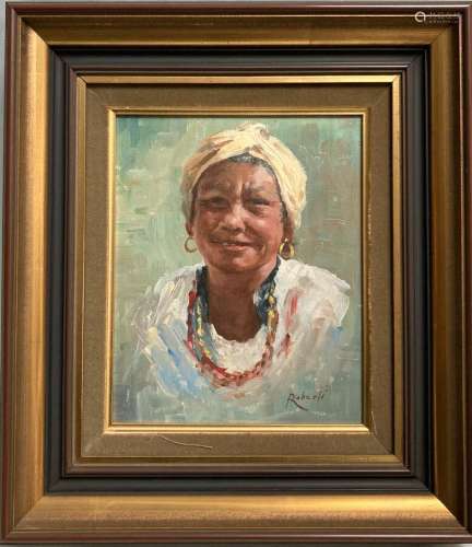 ROBERTI (XXème)
Portrait de créole
Huile sur toile signée en...