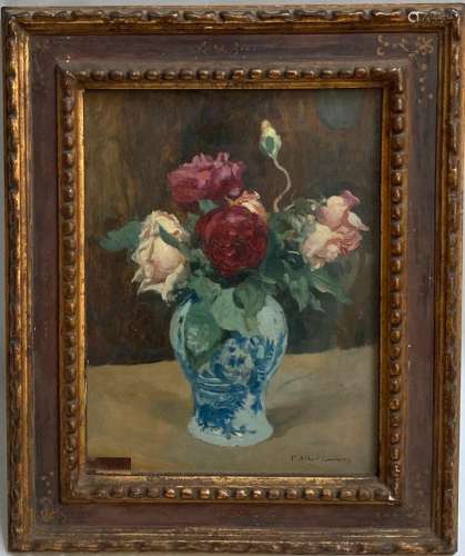 Paul-Albert LAURENS (1870-1934)
Bouquet de roses dans un vas...
