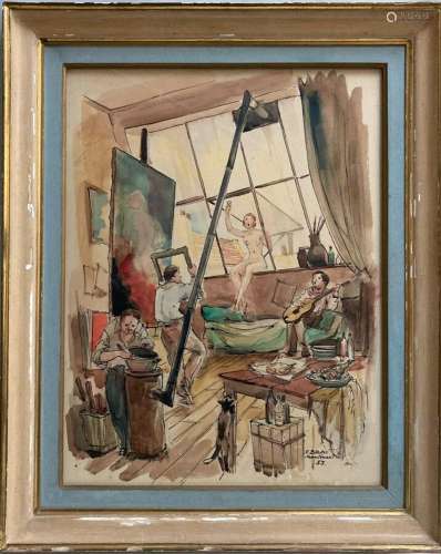 Constantin BRUNI (1900-1969)
Montmartre, l'atelier du pe...