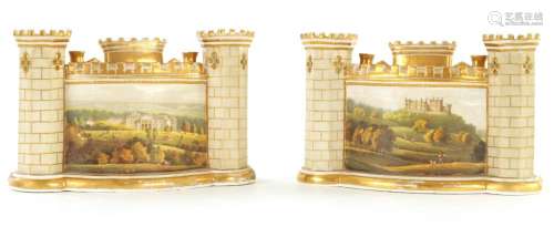 A PAIR OF EARLY/MID 19TH CENTURY CHAMBERLAIN'S TYPE HARD...