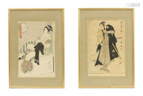 A PAIR OF JAPANESE MEIJI PERIOD WATERCOLOUR DRAWINGS