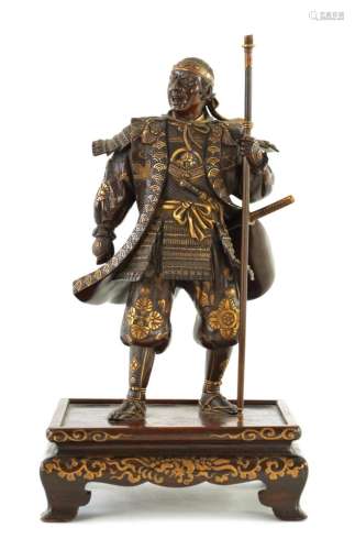 A FINE QUALITY JAPANESE MEIJI PERIOD PATINATED BRONZE AND GI...