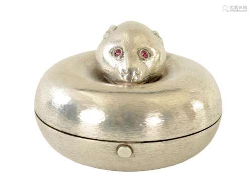 A GOOD AND UNUSUAL 19TH CENTURY SILVER PERFUME BOX MODELLED ...