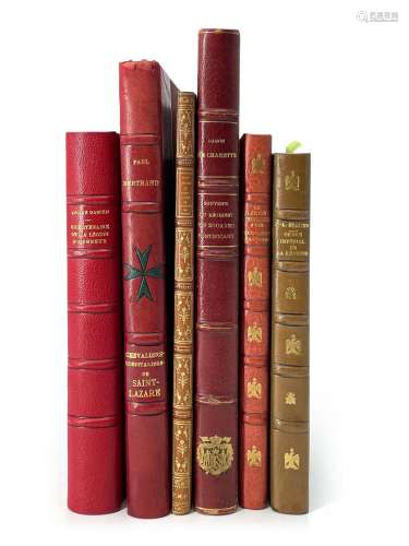 Six volumes reliés, dos cuir