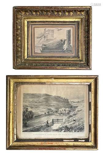 Sainte Hélène Deux gravures encadrées sous verre