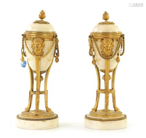 A PAIR OF 19TH CENTURY ADAM STYLE WHITE MARBLE AND ORMOLU MO...