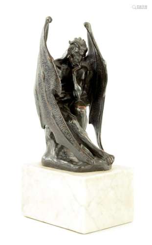 AIM-JULES DALOU, FRENCH 1838-1902. A 19TH CENTURY PATINATED...