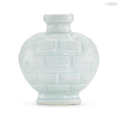 A celadon-glazed archaistic flask, Qing dynasty, 18th centur...
