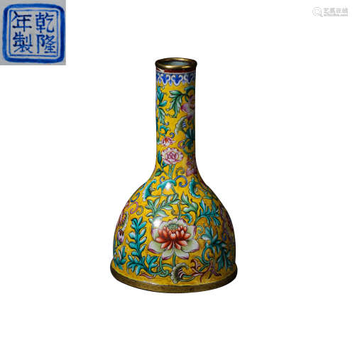 CHINESE QING DYNASTY CLOISONNE VASE 18TH CENTURY