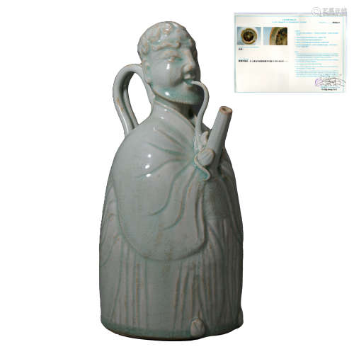 CHINESE SOUTHERN SONG DYNASTY HUTIAN WARE MAN FIGURE POT, WI...